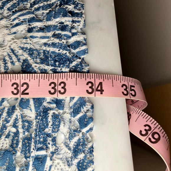 Marallis Collection Blue & White Crochet Like Sleeveless Top - Picture 11 of 15